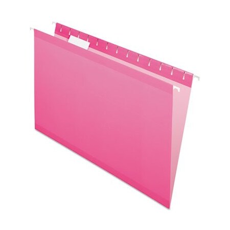 Tops Business Forms Pendaflex, COLORED REINFORCED HANGING FOLDERS, LEGAL SIZE, 1/5-CUT TAB, PINK, 25PK 415315PIN